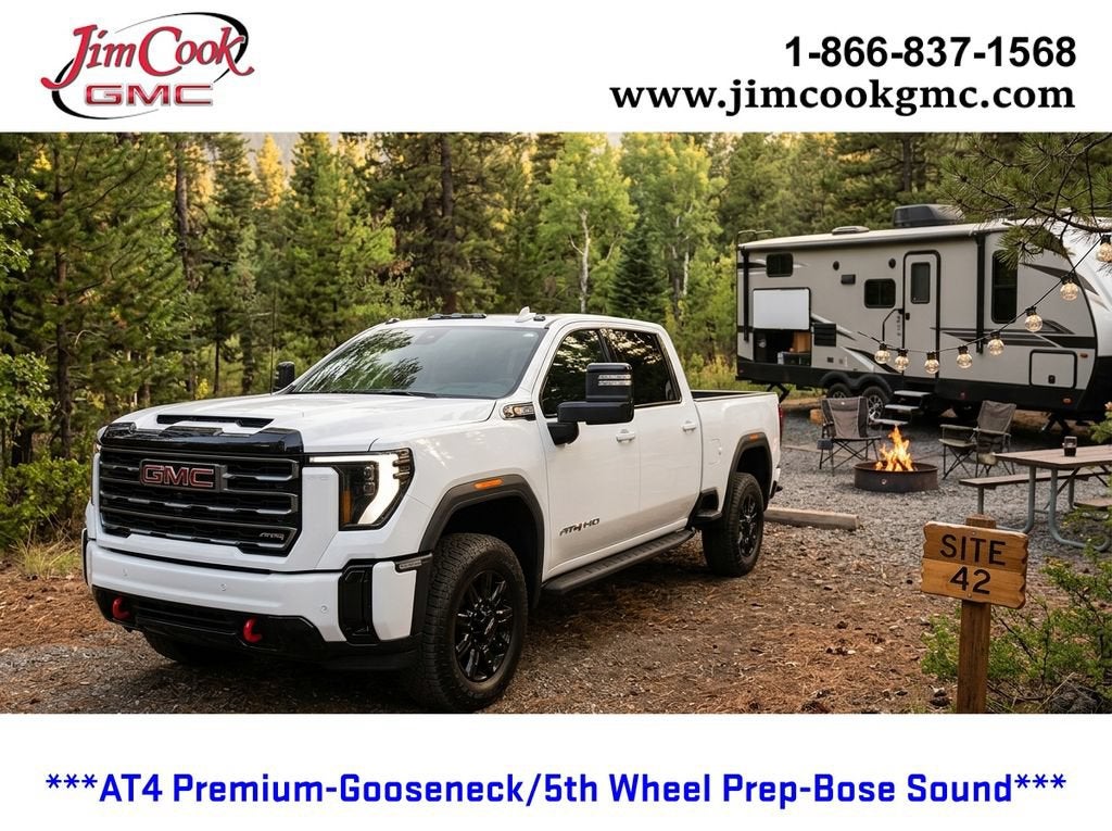 2026 GMC Sierra 2500 HD AT4 in Summit White — front three-quarter view