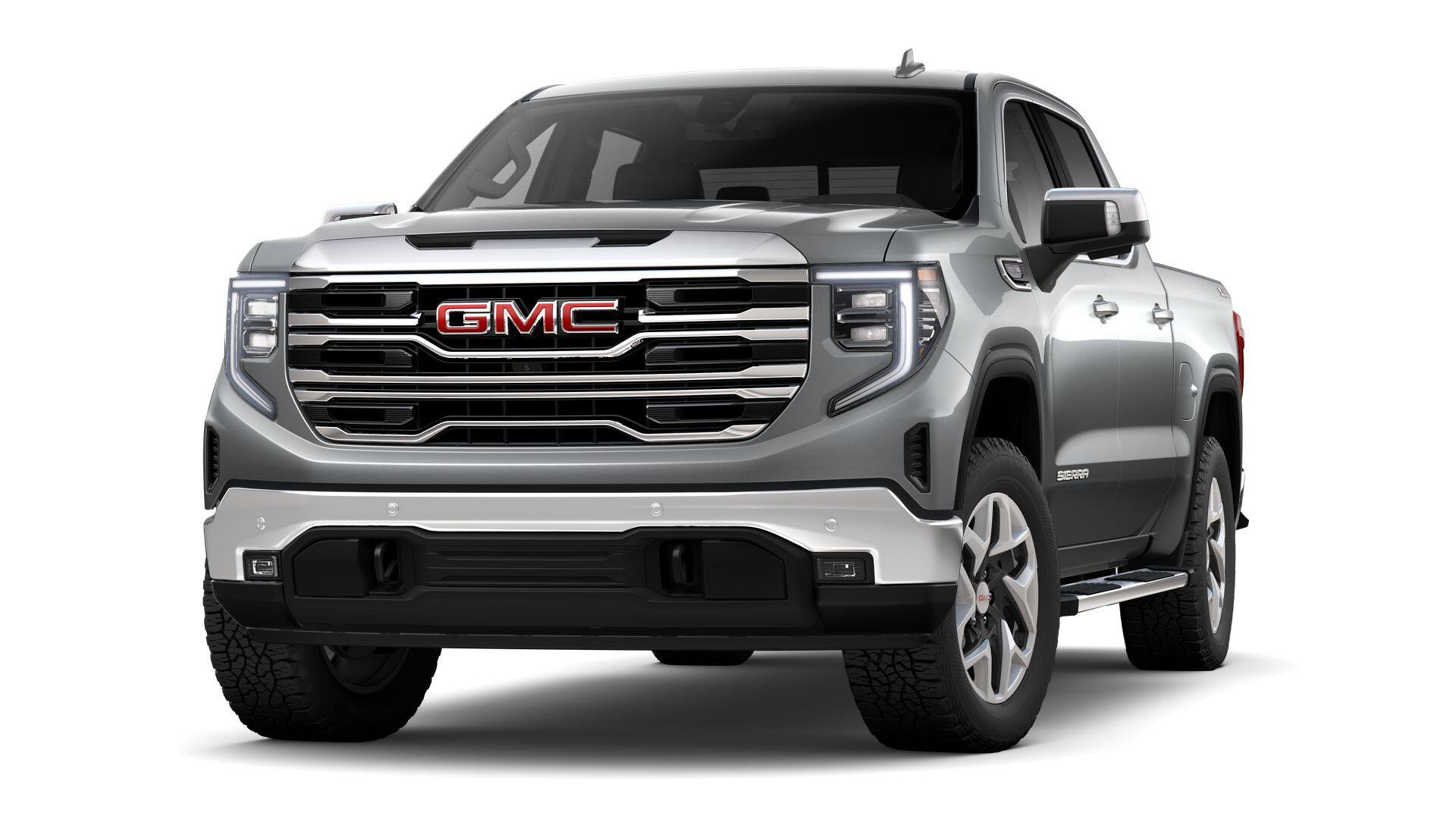 2026 GMC Sierra 1500 SLT in Sterling Metallic — front three-quarter view